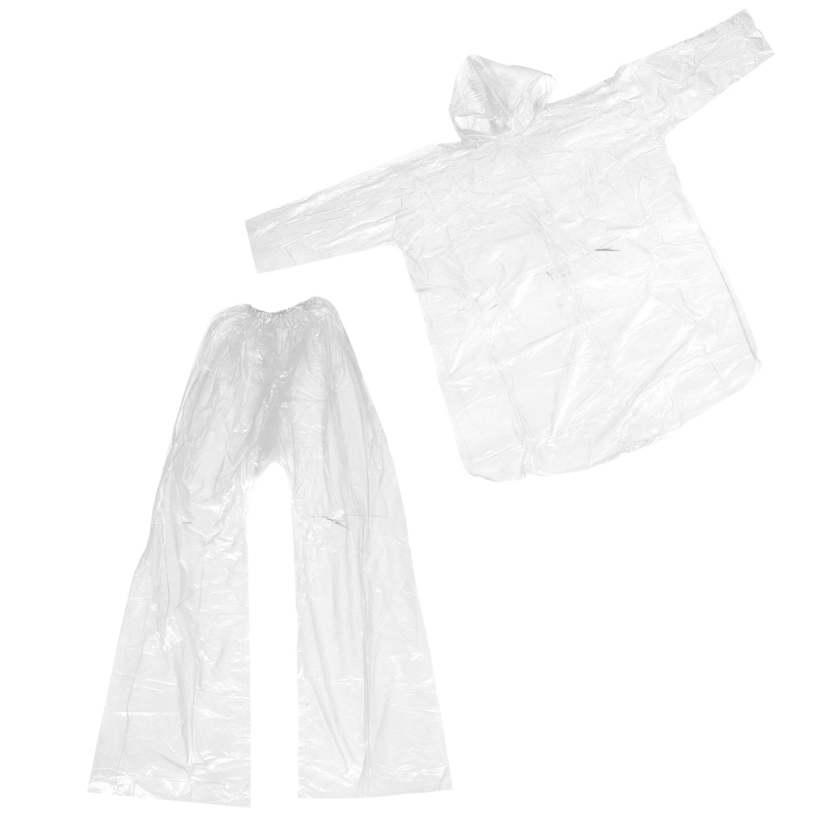 Hooded Clear Rain Poncho Set W - Emergency Poncho Rain recension och pris